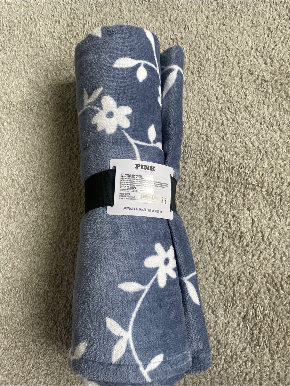 Victoria's Secret PINK Plush Towel - Heather Gray